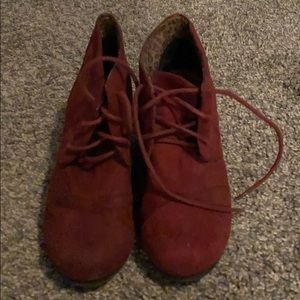 Maroon Maurices wedges